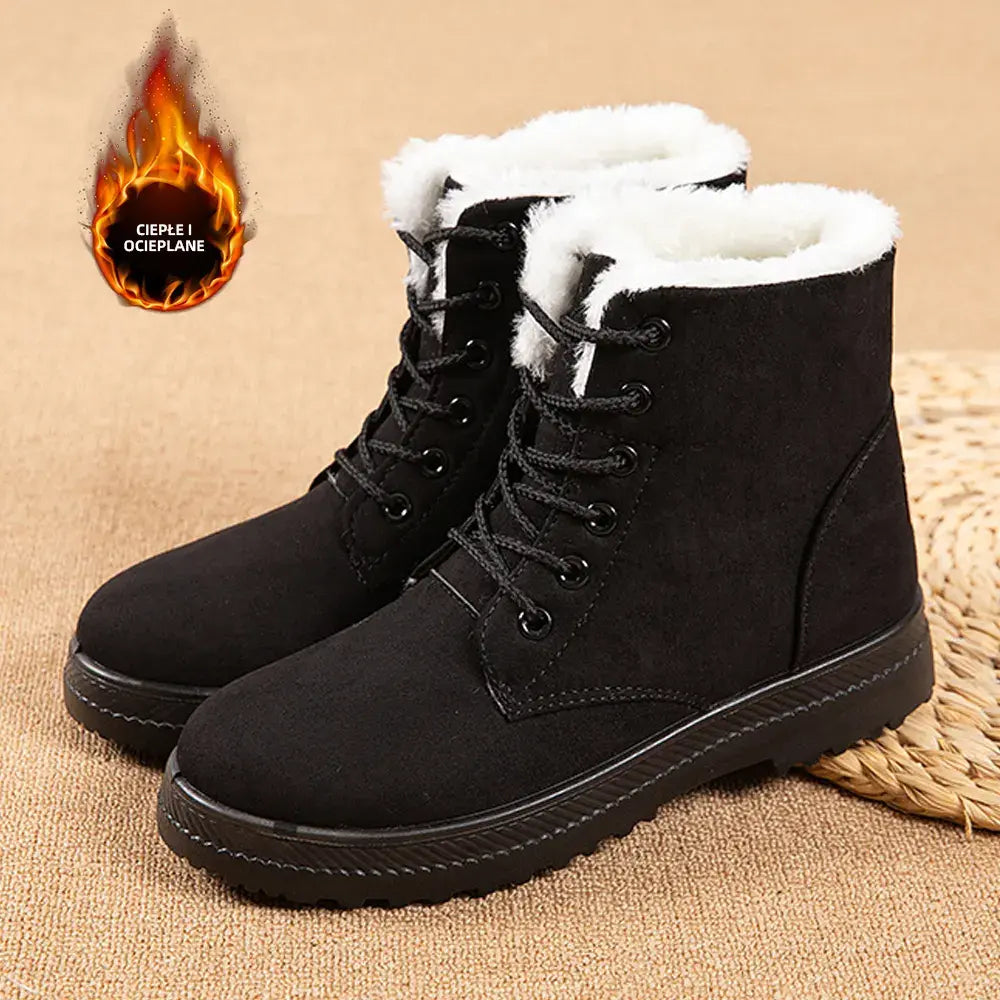 ✨【36-44】Ocieplane polarem, pogrubione zimowe buty typu Martens--Pogrubiona pluszowa podszewka zatrzymująca ciepło jesienią i zimą.