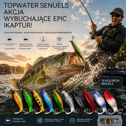 🐟🎣【5 sztuk】5 przynęt biomimetycznych: realistyczne ruchy pływackie, ostre i wysokie haki, odpowiednie zarówno do wody słodkiej, jak i słonej.