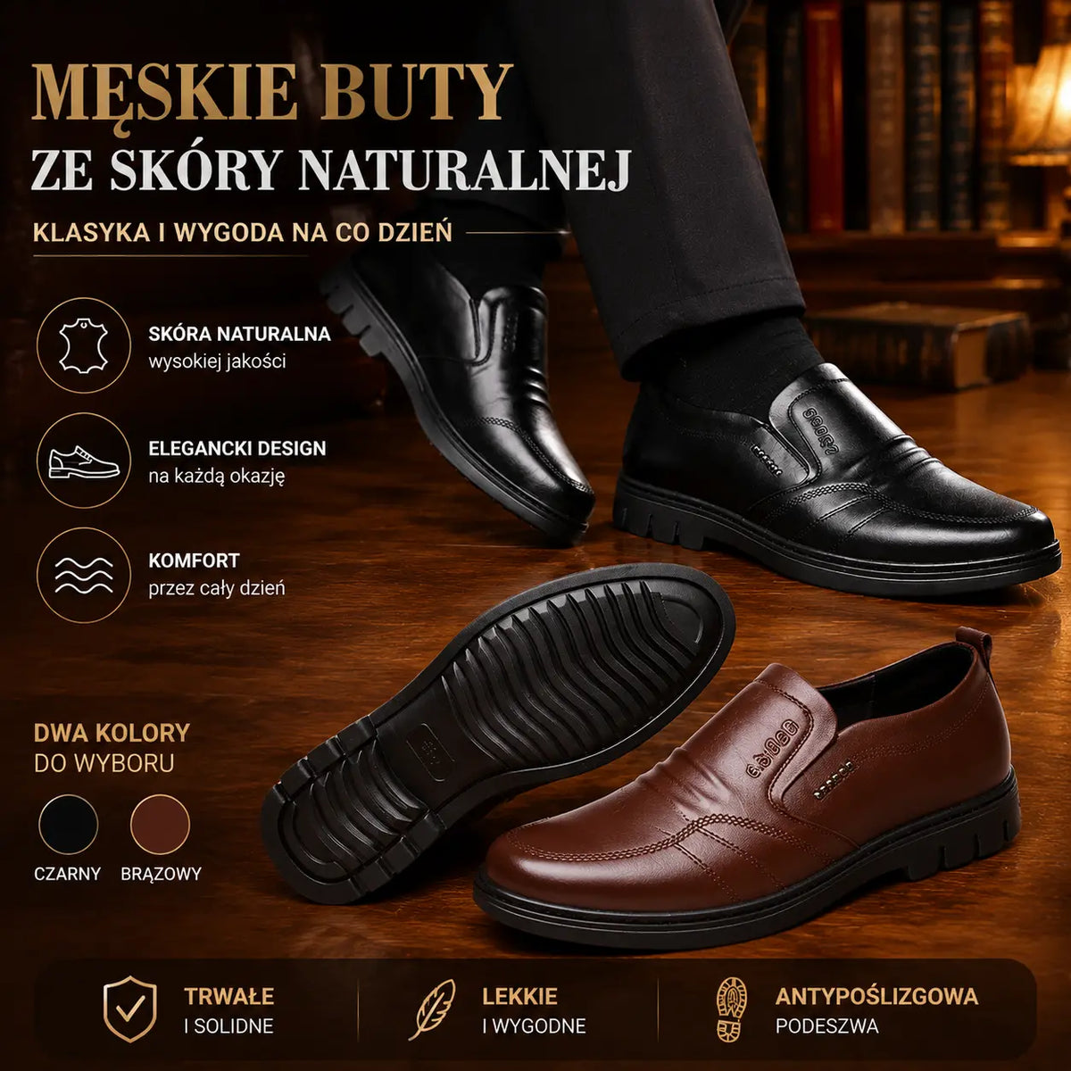 🔥【39-44】--1 para 119  zł.👞Męskie buty biznesowe, wykonane z oryginalnej skóry, z wygodną miękką podeszwą, odpowiednie na wiele okazji.