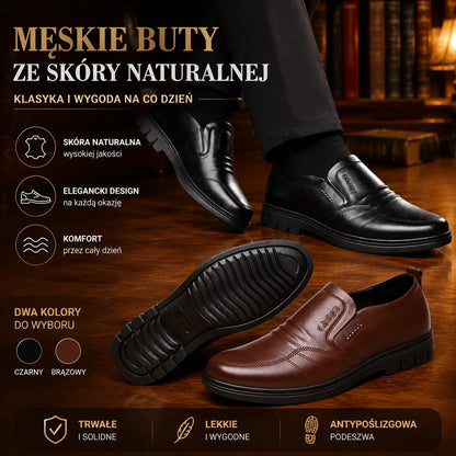 🔥【39-44】--1 para 119  zł.👞Męskie buty biznesowe, wykonane z oryginalnej skóry, z wygodną miękką podeszwą, odpowiednie na wiele okazji.