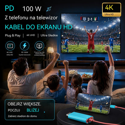 🔥 OFERTA OGRANICZONA CZASOWO: 50% taniej! 🔥 Kabel-adapter USB-C na HDMI do konsoli Switch