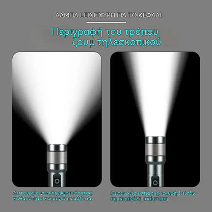 1 τεμάχιο 28 ευρώ 🔦 Πολυλειτουργικός φακός LED με zoom
