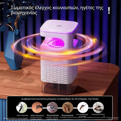 🔥✨Πολυλειτουργική, φυσική, αθόρυβη και πλήρως αυτόματη συσκευή για την απώθηση και παγίδευση κουνουπιών🦟❌