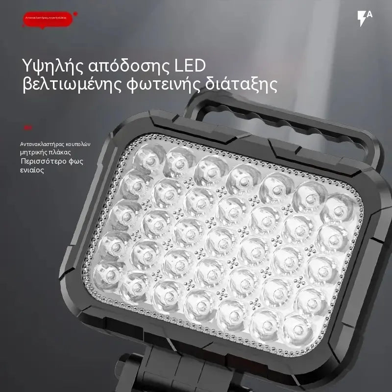 🔥💡Φακός με μπαταρία λιθίου και θύρα USB, κατάλληλος για επισκευές αυτοκινήτων κ.λπ.