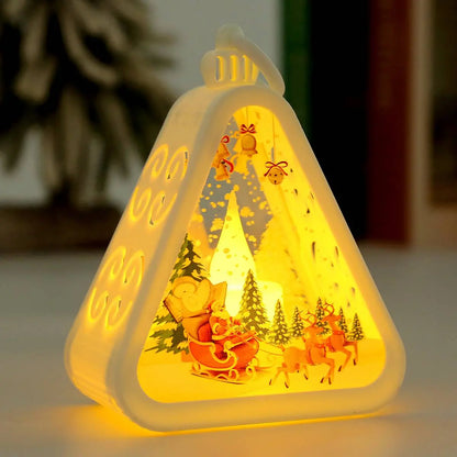 🌲🎅【Zestaw 4 sztuk】🎁✨Świąteczne lampki nocne w stylu retro | Świecąca dekoracja – bałwanek | Ozdoba na parapet lub stół