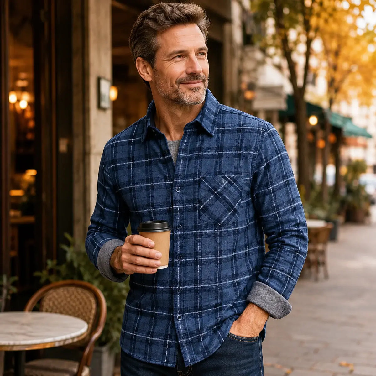 🔥【50% zniżki】1 sztuka 119zł 👔【L-5XL】Ciepła koszula biznesowa z długim rękawem