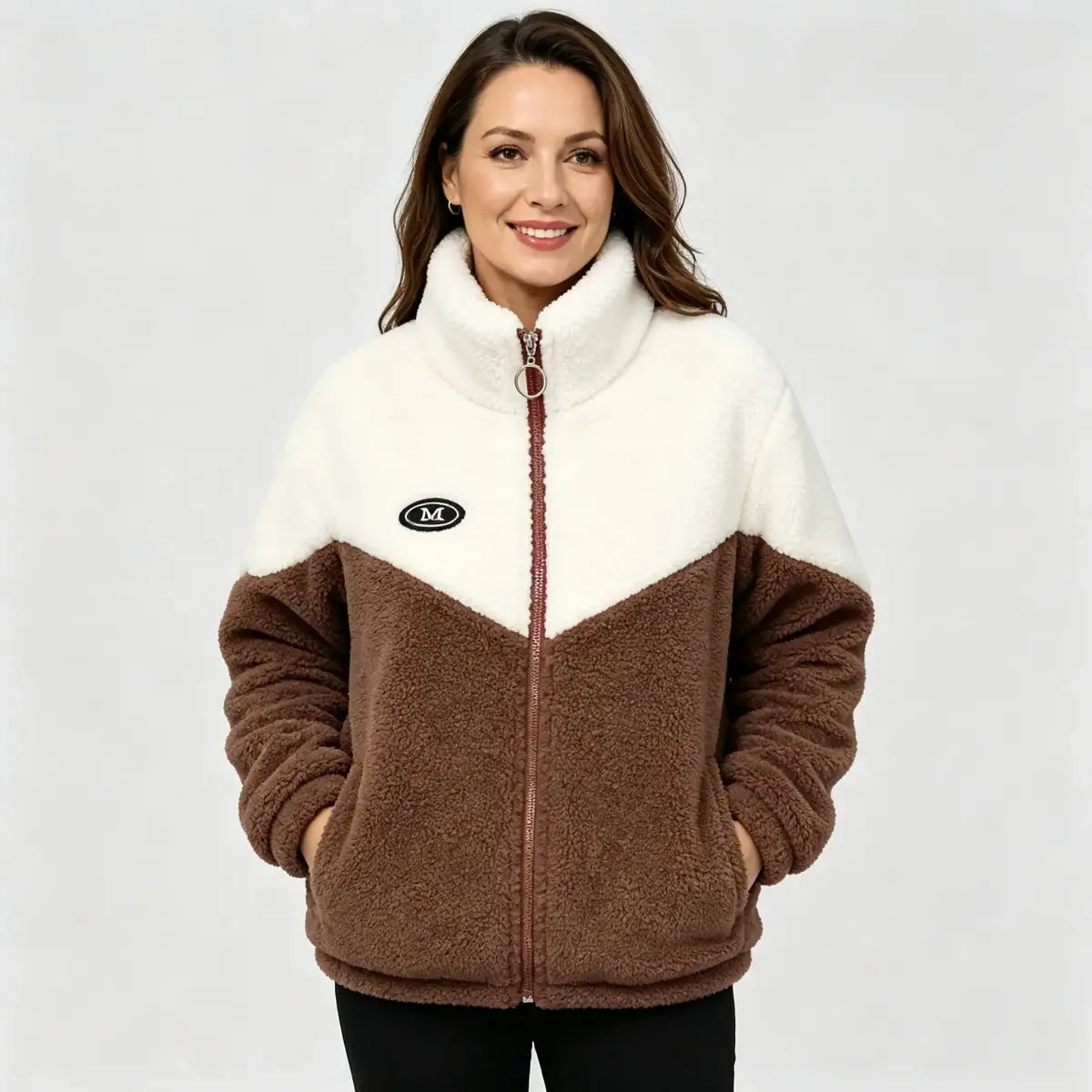 🔥🐏【M-4XL】Bawełniana kurtka zimowa, gruba podszewka z owczego futra, ciepły płaszcz