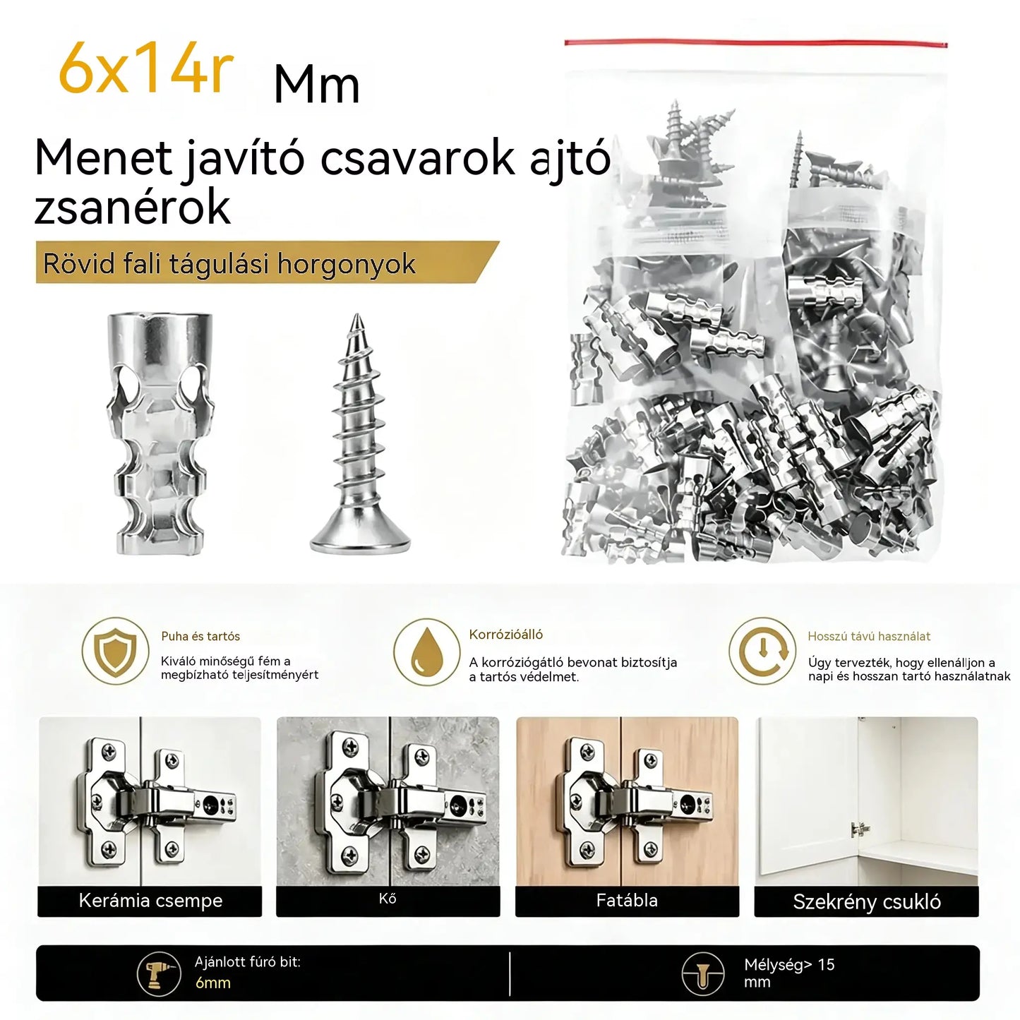 🛠️【100 pár】🔩 Önfúró gipszkarton dübelkészlet csavarokkal 🧱 – Könnyen telepíthető fali kiegészítők
