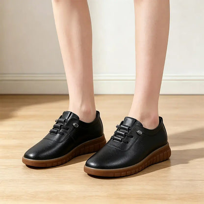 👞Damskie, wsuwane, płaskie buty z miękką podeszwą – lekkie i przewiewne, wykonane z prawdziwej skóry – wygodne, codzienne buty dla seniorów