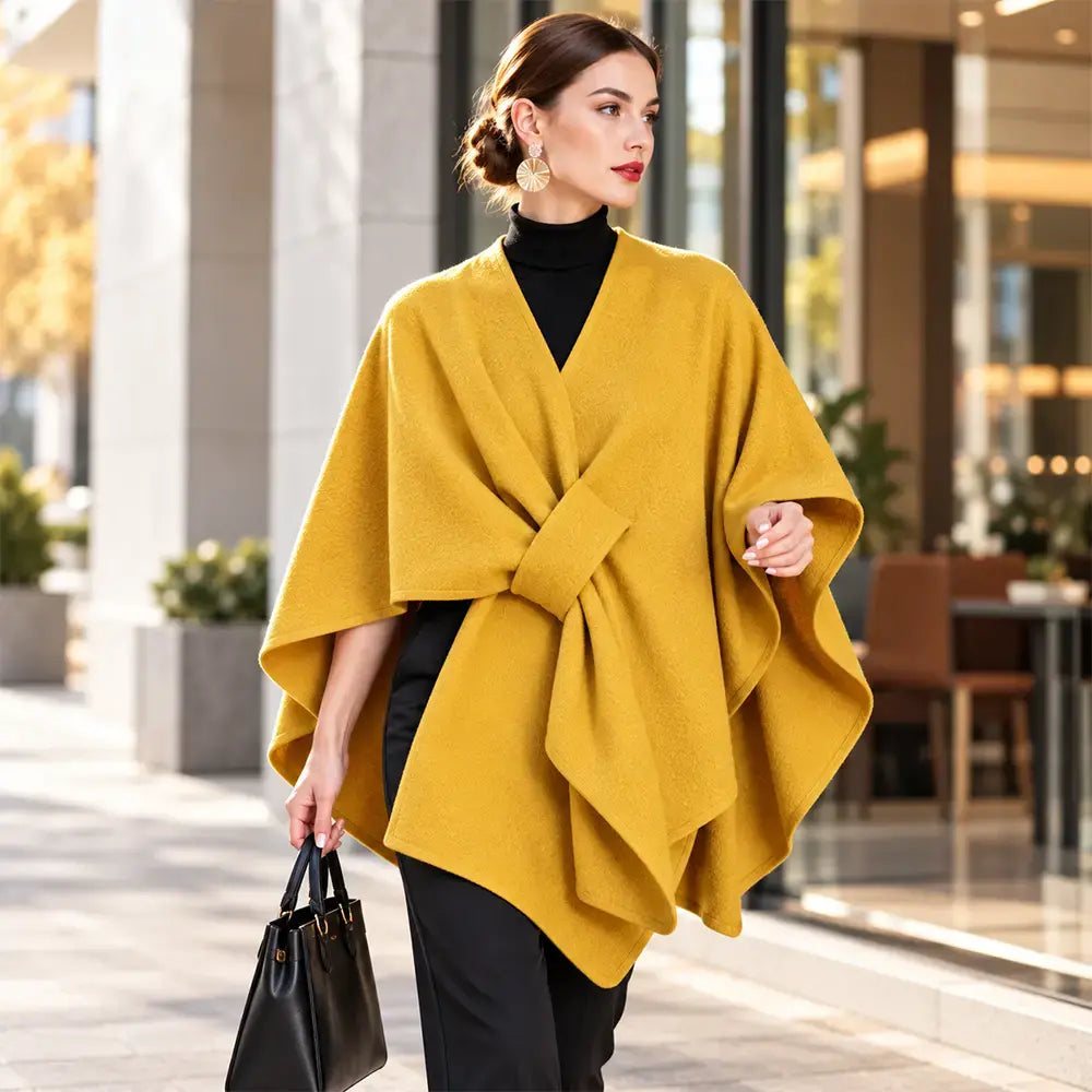 🧥 Πολυλειτουργικό υφαντό σάλι σε στιλ κάπας για το φθινόπωρο και τον χειμώνα! Κομψός σχεδιασμός σε στρώσεις, ευέλικτο στυλ, ζεστό και άνετο!