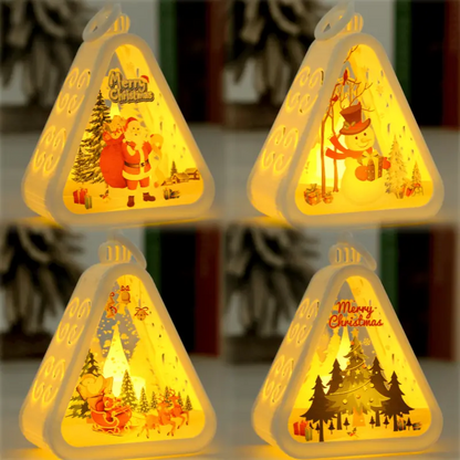 🌲🎅【Zestaw 4 sztuk】🎁✨Świąteczne lampki nocne w stylu retro | Świecąca dekoracja – bałwanek | Ozdoba na parapet lub stół