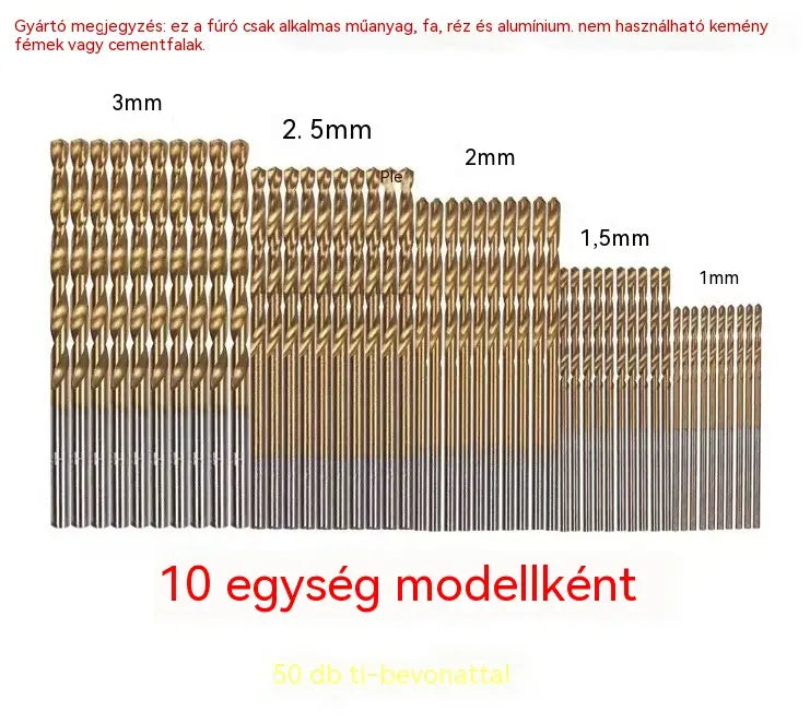 🏭⚒️ Titánbevonatú fúrófej, tartós fúrás fában, fémben, műanyagban, professzionális barkácsoláshoz ✨