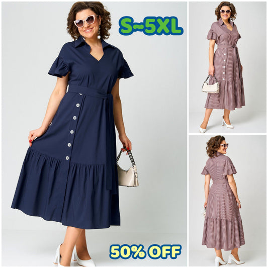 💖【S~5XL】Vestidos de mujer elegantes y a la moda, de nuevo estilo, transpirables y cómodos