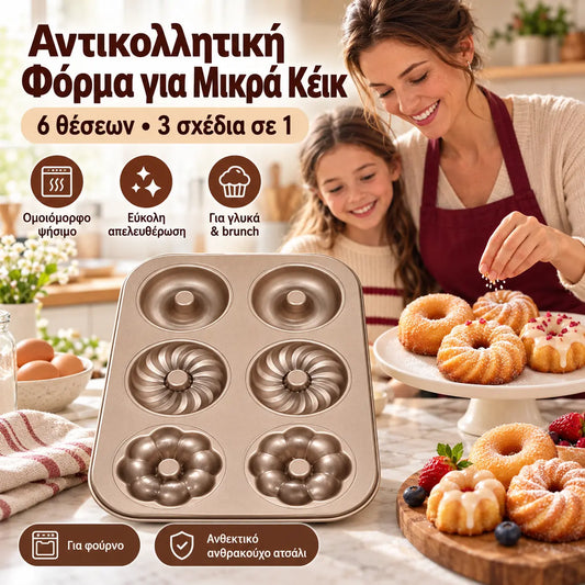 1 τεμάχιο 26 ευρώ 🥳Καυτές πωλήσεις🥳💞 Μίνι φόρμα για κέικ με δαχτυλίδια! 7 σχήματα, αντικολλητικό ανθρακούχο ατσάλι. Ψήνετε νόστιμα επιδόρπια – αποκτήστε το δικό σας τώρα! ✅