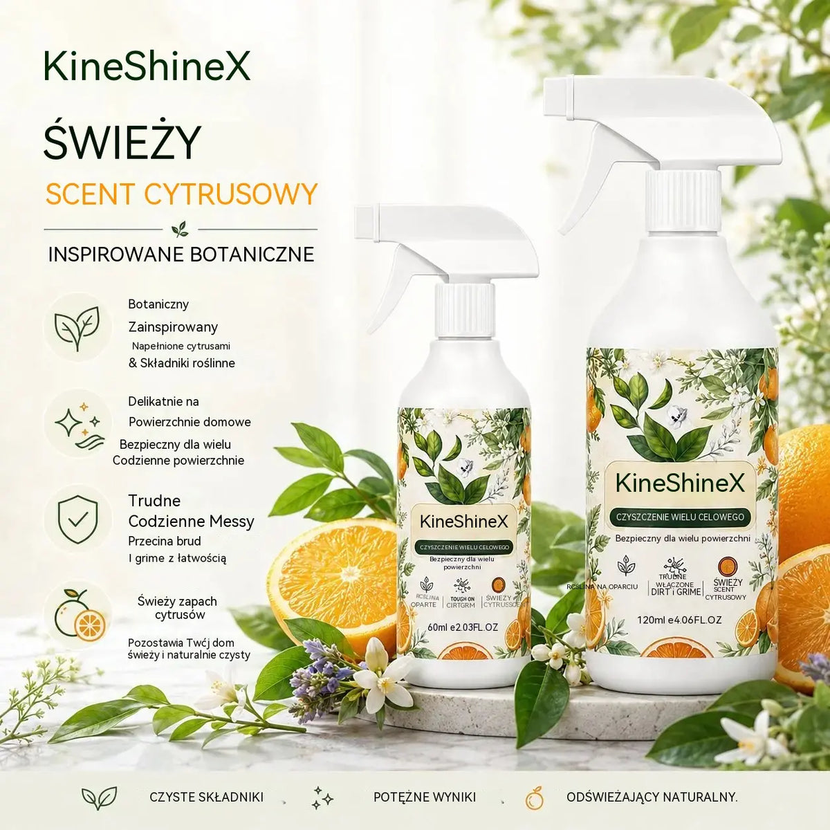 🍊Silny spray odtłuszczający do kuchni – zmniejsza potrzebę szorowania, ułatwia czyszczenie
