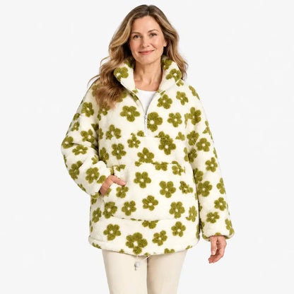 ✨【S-2XL/6 kolorów】Bluza z polaru z kwiatowym wzorem, stylowa i ciepła