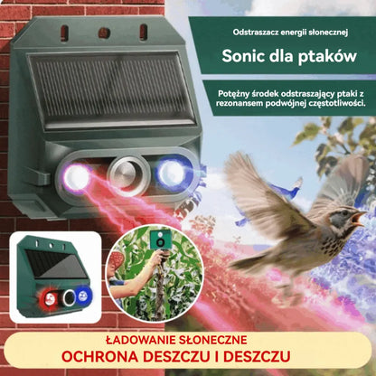 🔥Odstraszacz zwierząt zasilany ultradźwiękami na zewnątrz: Odstrasza ptaki i zwierzęta.
