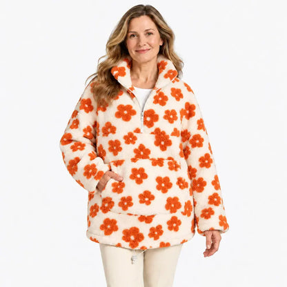 ✨【S-2XL/6 kolorów】Bluza z polaru z kwiatowym wzorem, stylowa i ciepła