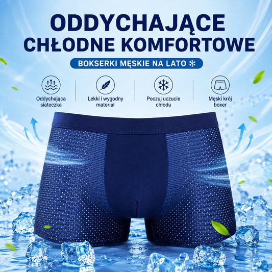 4 sztuk 109 zł. 🔥2026 Nowe bokserki męskie z modalu Ice Silk, duże rozmiary, z siateczką antybakteryjną