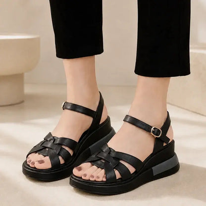 💞💞【45% zniżki】【Rozmiary 35-40】Nowe sandały na platformie ze skóry naturalnej