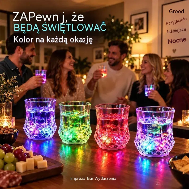 ✨💎Zestaw kryształowych szklanek LED aktywowanych płynem🥂