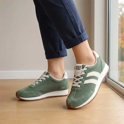 【36-42】Damskie buty sportowe w stylu retro – wielokolorowe, niskie, z okrągłym noskiem, na sznurówki, w dużych rozmiarach