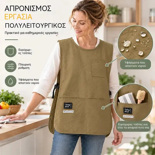 1 τεμάχιο 26 ευρώ 👩‍🍳✨ Αδιάβροχο και ανθεκτικό στους λεκέδες γιλέκο ποδιάς – Ιδανικό για μαγείρεμα, χειροτεχνίες και κηπουρική, με άνετη εφαρμογή 🛡️