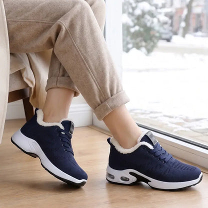 ✨【36-43】Zimowe, sznurowane buty sportowe z siateczki i polaru na sezon 2026