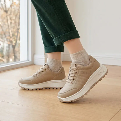 【35-40】Nowe damskie buty do biegania w stylu retro – z grubą podeszwą, na sznurówki, idealne na jesień i zimę