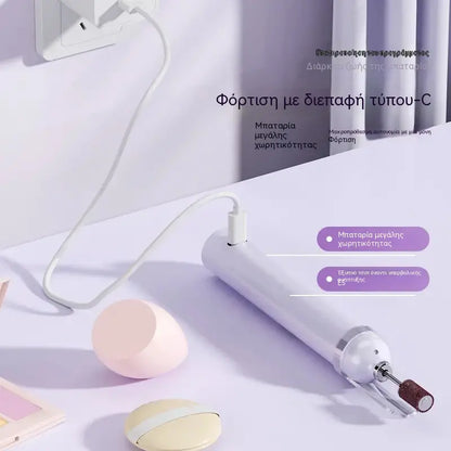 💅Ηλεκτρική λίμα νυχιών 2 σε 1 με λάμπα LED (λάμπα στεγνώματος + 5 κεφαλές γυαλίσματος)