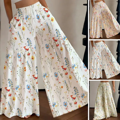 🌸✨【S-2XL】Γυναικείο παντελόνι με φαρδιά γραμμή και στάμπα, κατάλληλο για όλους τους σωματότυπους