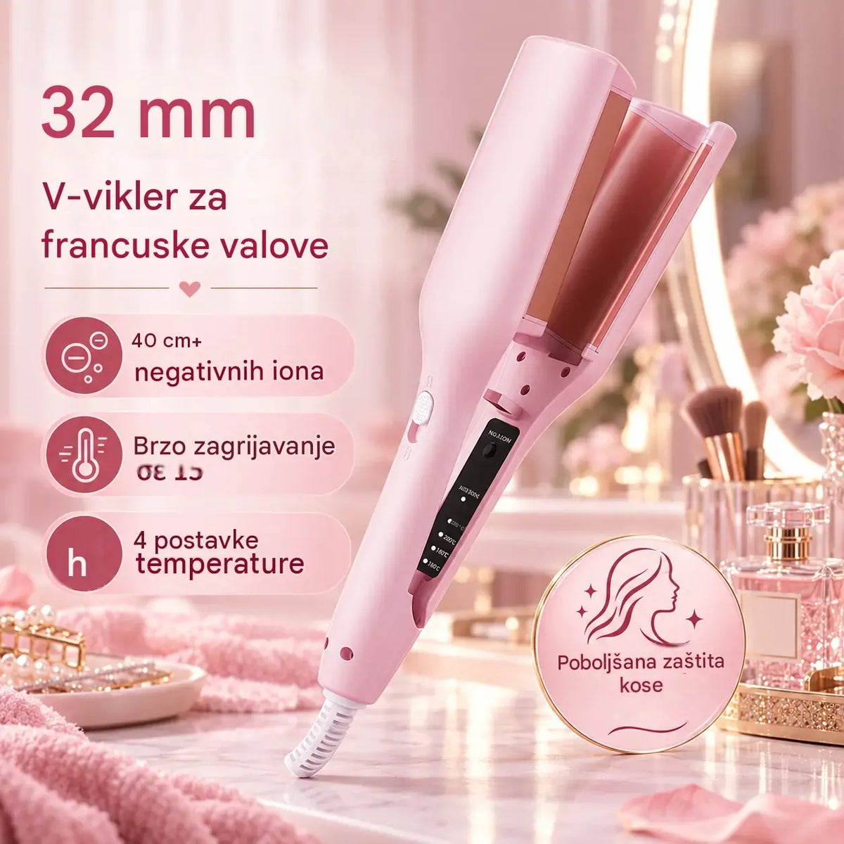 💈1 komad za 33 eura 💐💁‍♀️ Uređaj za valovitu kosu – sjaj kao iz salona i zaštita od topline ✨