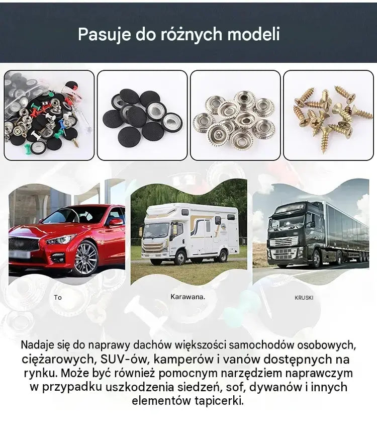 1 zestaw 30 sztuk - 89zł🔥Pokrycie dachu samochodu odpada. Zamocuj podstawę gwoździami. Modyfikacja i renowacja wnętrza samochodu bez demontażu.