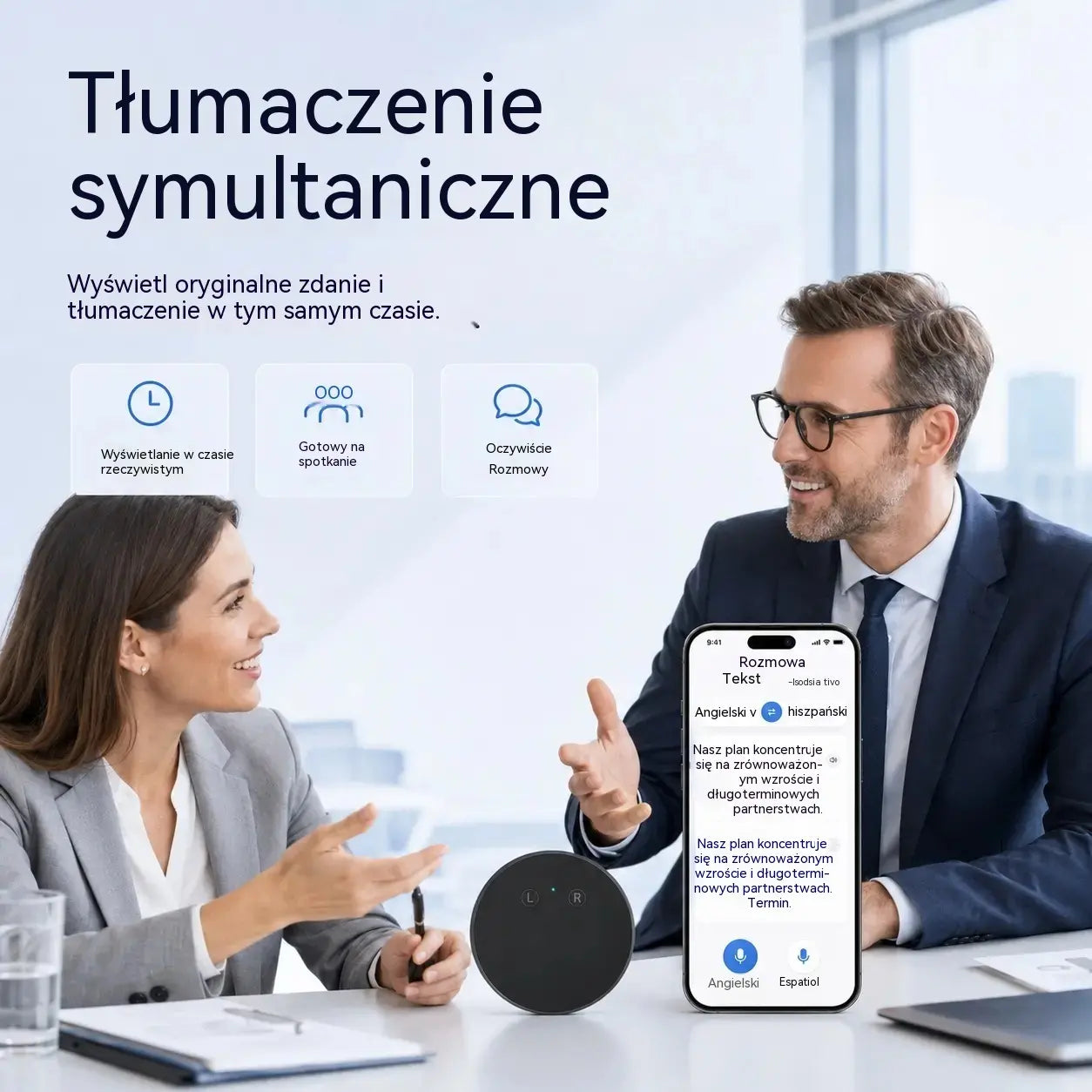 Urządzenie do tłumaczenia języków AI – dwukierunkowy tłumacz głosowy w czasie rzeczywistym z obsługą wielu języków