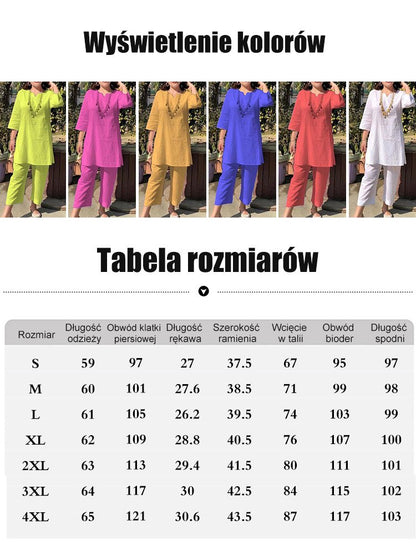 【Izravno iz tvornice】【40-100 kg】[40-100 funti] Ljetno odijelo od pamuka i lana u etničkom stilu