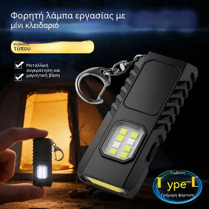 🔥1 τεμάχιο 24 ευρώ✨🔦 Πολυλειτουργικός μίνι φακός-μπρελόκ LED, με δυνατότητα φόρτισης μέσω USB.