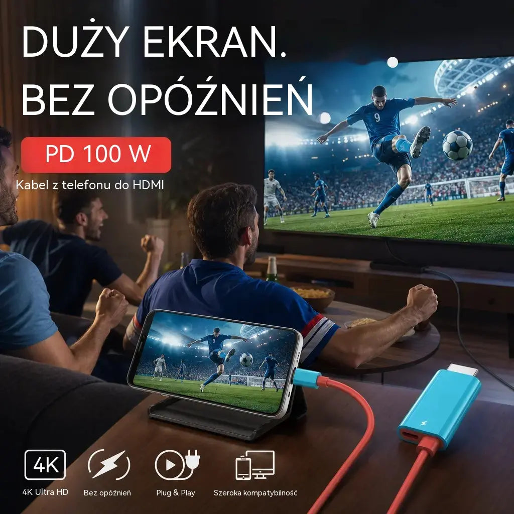 🔥 OFERTA OGRANICZONA CZASOWO: 50% taniej! 🔥 Kabel-adapter USB-C na HDMI do konsoli Switch