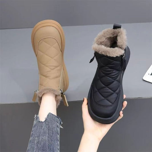 👢【35-41】Nuevas botas cortas impermeables, antideslizantes, cálidas y a la moda con suela blanda para otoño e invierno.-4144987