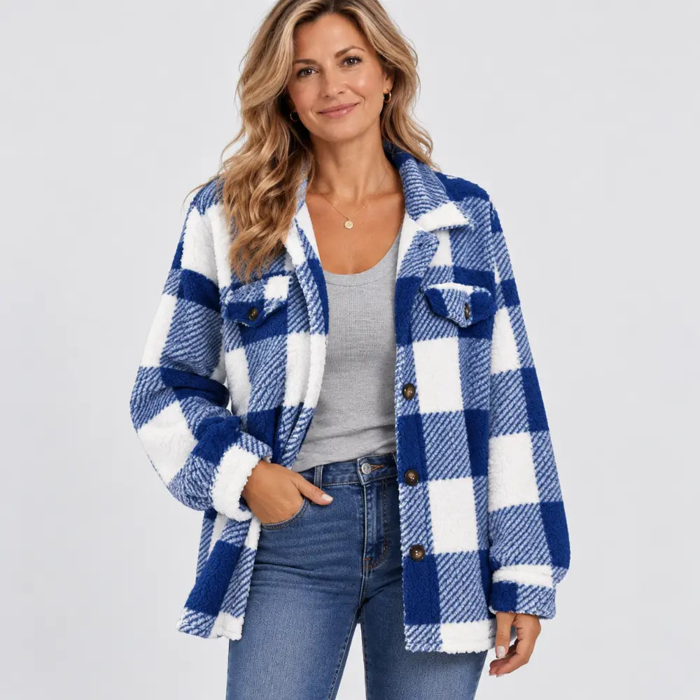 ✨【S-5XL / 6 kolorów】Jesienno-zimowa kurtka typu sherpa zapinana na guziki, z kieszeniami
