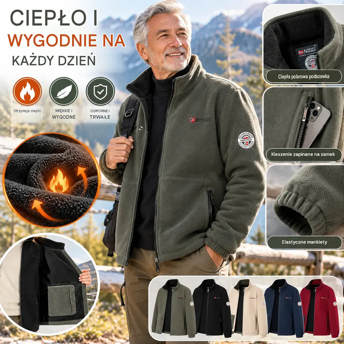 1 sztuka 149 zł ❄️🧥Gruby wełniany aksamitny płaszcz męski, duży rozmiar, ciepły i wygodny na jesień i zimę