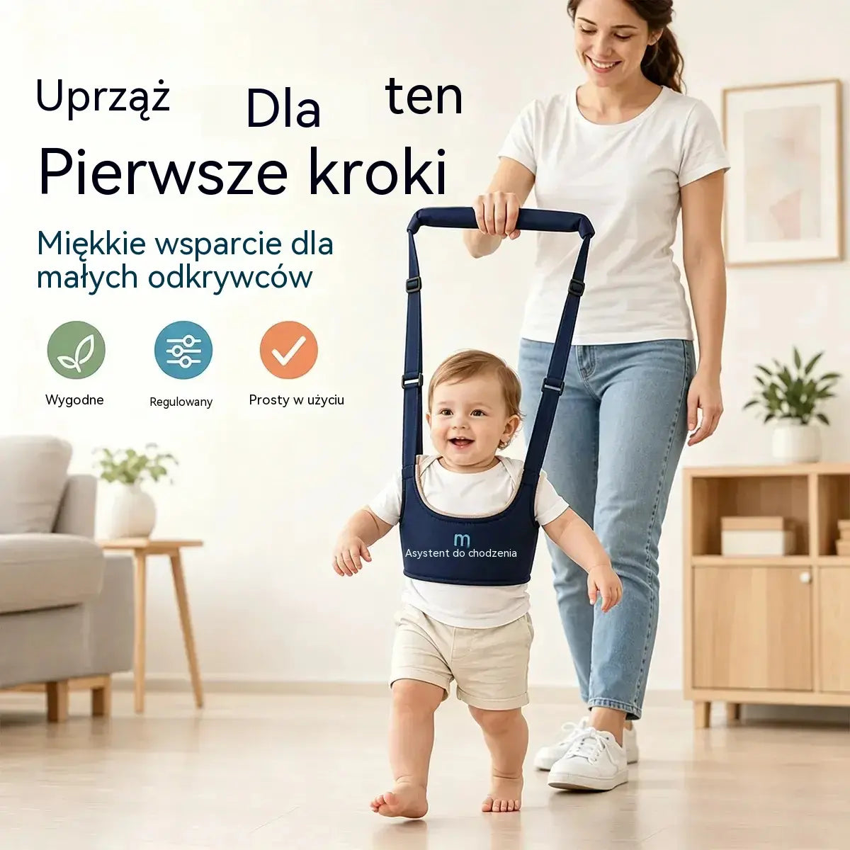 1 sztuka 89zł  👶🍼 Szelki do chodzenia dla niemowląt | Smycz 2 w 1 dla niemowląt, wygodna, oddychająca i zabezpieczająca przed upadkiem