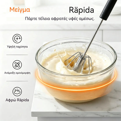 €26 [σετ 2 τεμαχίων] Ημιαυτόματο χτυπητήρι αυγών από ανοξείδωτο ατσάλι