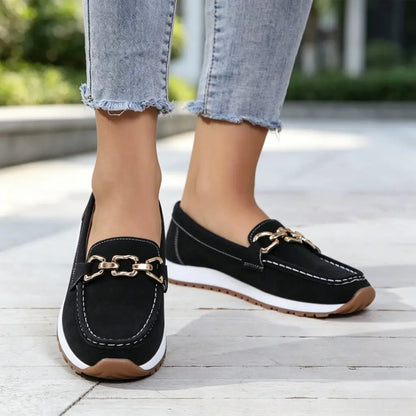 Damskie mokasyny wsuwane w stylu retro – wygodne, płaskie buty na co dzień – oddychające buty do chodzenia w stylu vintage