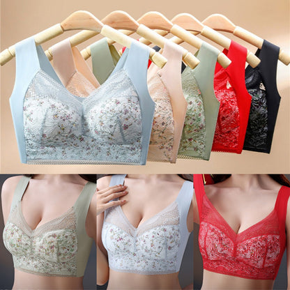【Compra 3 y llévate 3 gratis】🎁Sujetador de seda helada sin costuras, talla grande, transpirable y ajustable [40 kg-100 kg]