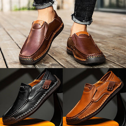 【38-48】Mocasini din piele, model casual, mărime mare, făcuți manual, pentru bărbați