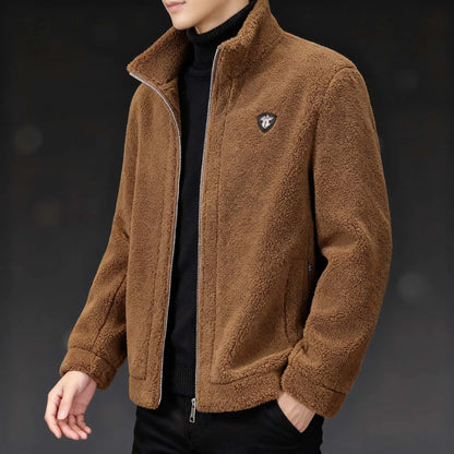 🔥🔥😍30% zniżki!🔥【M-4XL】🐏Nowa zimowa kurtka z jagnięcej skóry męska Gruby, ciepły, swobodny płaszcz męski