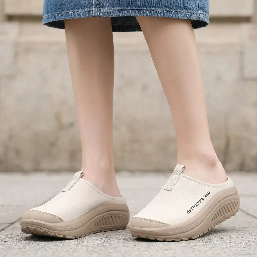 【36-43】👟Damskie, wsuwane, oddychające, siateczkowe trampki – lekkie, grube, z półbutami – wygodne buty do chodzenia