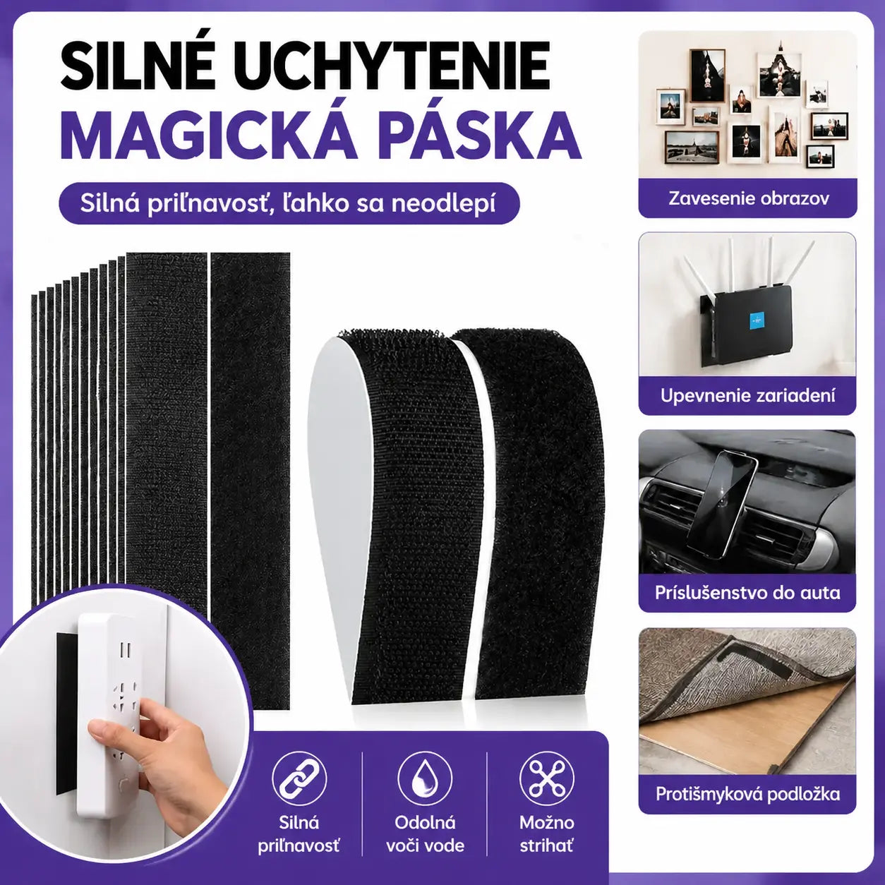 20 kusov za 21 eur 🏠Obojstranné pásy so suchým zipsom