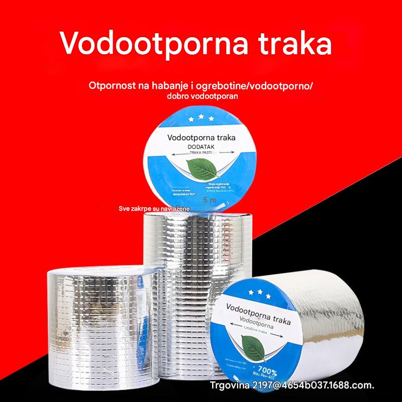 🔥Posebna ponuda! 💥【10 cm x 5 m [debljina 0,5 mm]】Samoljepljiva aluminijska hidroizolacijska traka – visoka ljepljivost, bez odvajanja i curenja, idealna za krovove, fasade i oluke