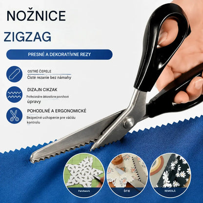 Čierne nožnice na látku, dostupné v 5 veľkostiach.